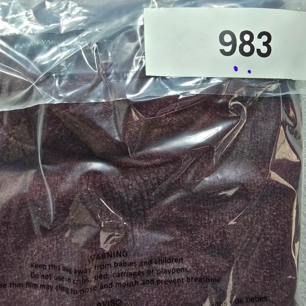 John Varvatos Mens Large Burgundy Sweater Colorblock Raglan Wool Blend - Picture 7 of 9